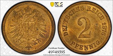 1876-A 2 Pfg MS64RB
