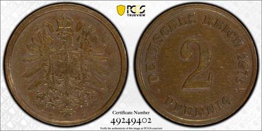 1876-E 2 Pfg XF45BN