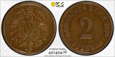 1876-H 2 Pfg AU53BN