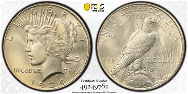 1934 $1 MS66
