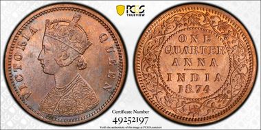 1874(C) 1/4 An SW-5.48 MS63RB