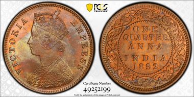 1892(C) 1/4 An SW-6.519 MS63RB