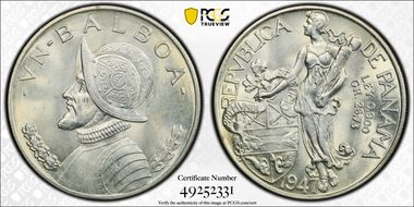 1947 Balboa KM-13  Ag MS65