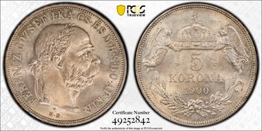 1900-KB 5 Kor KM-488  Ag MS63