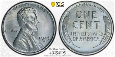 1943-S 1C MS66