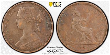 1860 1D S-3954 2/D L.C. WYON LCW(s) TB/TB XF40BN