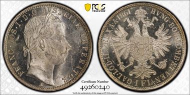 1861-A Florin KM-2219  Ag MS62