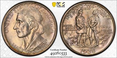 1938-D 50C Boone MS66+