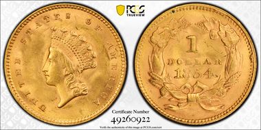 1854 G$1 Type 2 MS63