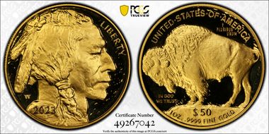 2023-W $50 American Buffalo  .9999 Fine Gold PR70DCAM
