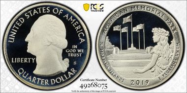2019-S 25C American Memorial NP PR69DCAM