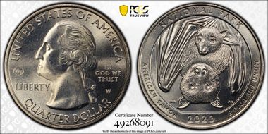 2020-W 25C American Samoa NP V75 MS66