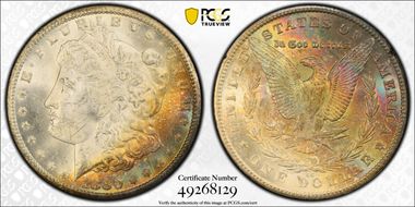 1880-CC $1 VAM 8 8/7, Rev of 79 GSA Hoard MS63+