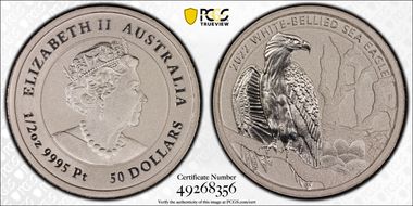 2022-P $50 White-Bellied Sea Eagle Pt MS70