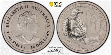 2022-P $50 White-Bellied Sea Eagle Pt MS70