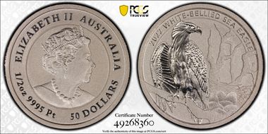 2022-P $50 White-Bellied Sea Eagle Pt MS70