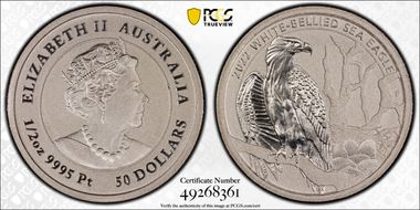 2022-P $50 White-Bellied Sea Eagle Pt MS70