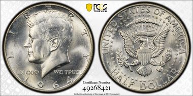 1964-D 50C DDO, FS-101 MS65