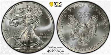 2013 $1 Silver Eagle MS68