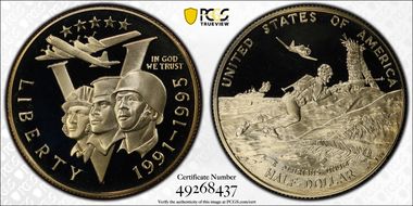 1991-95-P 50C World War II PR69DCAM