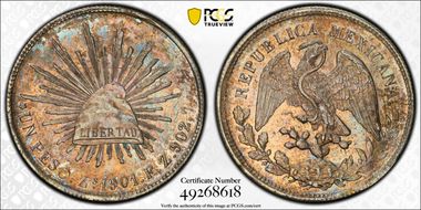 1901-Zs FZ Peso KM-409.3 AU58