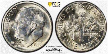 1953-S 10C MS66FB