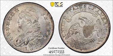 1811 50C Large 8 AU58