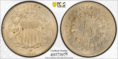1866 5C Rays MS62