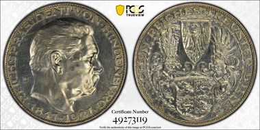 1927-D (5 Mk) Lg BAYER X-1  Ag SP62