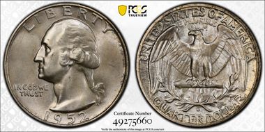 1952-D 25C MS66+