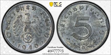 1940-G 5 Pfg J-370 Regular Issue N1