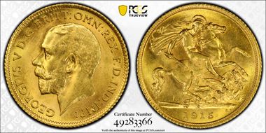 1915-S 1/2 Sov S-4009 MS64