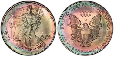 1994 $1 Silver Eagle MS69