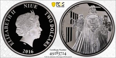 2016 $2 Darth Vader - Star Wars First Strike PR70DCAM