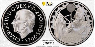 2023 £2 Darth Vader & Emperor Palpatine Star Wars PR70DCAM