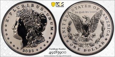 2023-S $1 Morgan Dollar Rev PR Two-Coin Reverse Proof Set PR69