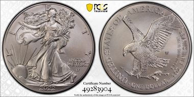2022-W $1 Burnished Silver Eagle SP70