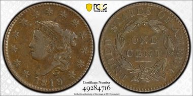 1819/8 1C Newcomb 1 VF30BN