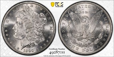 1890-S $1 MS62