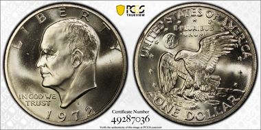 1972-S $1 Silver MS67