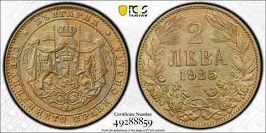 1925 2 Leva KM-38 Poissy MS63