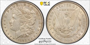 1893 $1 VAM 4, Doubled Stars AU50