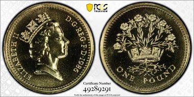 1986 £1 S-J4 N. Irish Design MS67