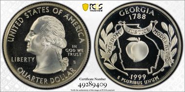 1999-S 25C Georgia Silver PR68DCAM
