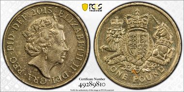 2015 £1 S-J37 Royal Arms Design MS60