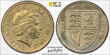 2012 £1 S-J27 Large Shield N1