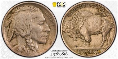 1913-S 5C Type 2 AU55