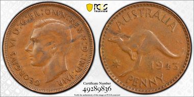 1943 Y. (p) 1D AU50BN