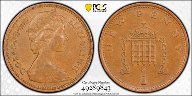 1981 1p S-B1 New Penny AU55BN
