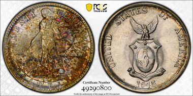 1945-D 20C KM-182  Ag MS64
